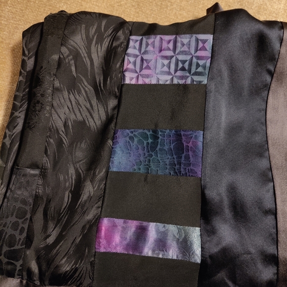 Hand crafted Kimono style mixed silk patch duster, one size - Picture 12 of 13